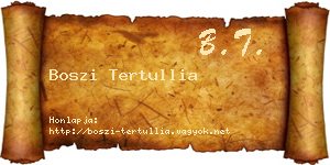 Boszi Tertullia névjegykártya